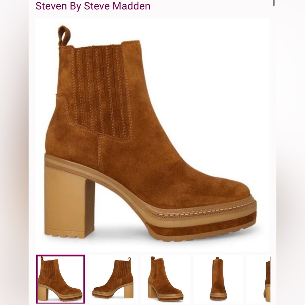 Steve Madden Lenny Chestnut Suede Boot